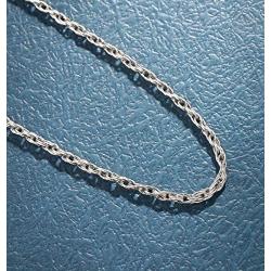 FANCIME White Gold Plated Solid 925 Sterling Silver 3MM Cuban Curb Link Rope Chain Necklace for Men Boys, 20''