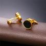 U7 Men Women Simple Cufflinks Modern Tuxedo Shirt Studs 18K Gold/Platinum Plated Cuff Links
