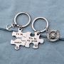 Zuo Bao Puzzle Keychain Valentines Day Anchor and Compass Charm Keychains Set Ill Be Your Anchor You Be My Guide