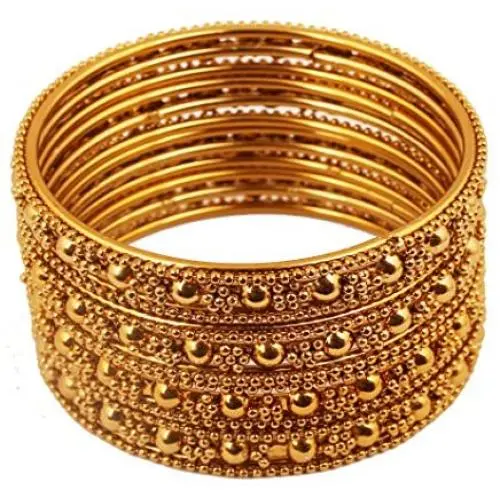 Touchstone ''Golden Bangle Collection Indian Bollywood Ethnic Filigree with Modern Twist Charming Look Thick Designer Jewelry Bangle Bracelets Set of for Women in Antique Gold Tone. Touchstone ''Golden Bangle Collection Indian Bollywood Ethnic Filigree with Modern Twist Charming Look Thick Designer Jewelry Bangle Bracelets Set of for Women in Antique Gold Tone.