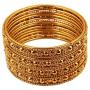 Touchstone ''Golden Bangle Collection Indian Bollywood Ethnic Filigree with Modern Twist Charming Look Thick Designer Jewelry Bangle Bracelets Set of for Women in Antique Gold Tone.