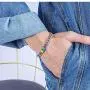 Eacoo Rainbow LGBT Bracelet, Stainless Steel Chain Bracelet for Women Adjustable Hand Jewelry
