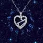 YFN Sterling Silver 12 Zodiac Constellation Necklace Heart Pendant for Women Jewelry Gifts