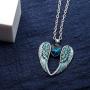 Szxc Womens Guardian Angel Wings Heart Pendant Necklace Biker Jewelry 18''+2''