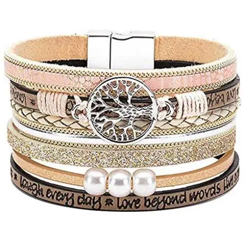 AZORA Womens Leather Wrap Bracelet Cuff Bracelets Magnetic Multi Strand Boho Bracelet Jewelry Christmas Gift for Women Daughter Mum AZORA Womens Leather Wrap Bracelet Cuff Bracelets Magnetic Multi Strand Boho Bracelet Jewelry Christmas Gift for Women Daughter Mum
