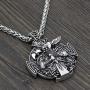 CANNE Odin Thors Hammer Mjolnir Raven Wolf Viking Norse Celtic Pendant Necklace Nordic Rune Amulet Classic Jewelry with 24 inch Chain
