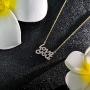 LOVE YOU Alphabet Pendant Necklace Cubic Zirconia 18K Gold Plated Choker Chain Jewelry Gift for Women