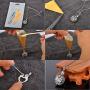 HooAMI Angel Wing Charm & Cylinder Memorial Urn Necklace Stainless Steel Cremation Jewelry