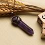 Bivei Retro Antique Brass Chakra Necklace Hexagonal Prism Gemstone Quartz Crystal Stone Healing Pendant