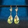 Swarovski Crystal Teardrop Leverback Dangle Earrings for Women Fashion 14K Gold Plated Hypoallergenic Jewelry