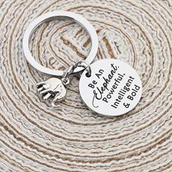 SEIRAA Elephant Gifts Elephant Keychain Be an Elephant Powerful Intelligent and Bold Inspirational Gift for Graduate Elephant Lovers