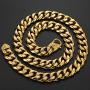 Jewelry Kingdom 1 Cuban Link Chain 18K Gold Necklace Bracelet for Men Women Stainless Chunky Thick Heavy Curb Link 15MM 8inches to 30inches