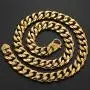 Jewelry Kingdom 1 Cuban Link Chain 18K Gold Necklace Bracelet for Men Women Stainless Chunky Thick Heavy Curb Link 15MM 8inches to 30inches Jewelry Kingdom 1 Cuban Link Chain 18K Gold Necklace Bracelet for Men Women Stainless Chunky Thick Heavy Curb Link 15MM 8inches to 30inches