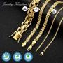 Jewelry Kingdom 1 Gold Link Chain Necklace for Men and Women Designer 14K Gold Curb Chain Choker 2MM 4MM Thick Thick Thick for Pendants Hip hop Jewelry Available Length 16inch to 30inch
