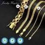 Jewelry Kingdom 1 Gold Link Chain Necklace for Men and Women Designer 14K Gold Curb Chain Choker 2MM 4MM Thick Thick Thick for Pendants Hip hop Jewelry Available Length 16inch to 30inch