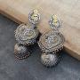 Aheli Exquisite Peacock Flower Design Oxidized Jhumki Earrings Crafted Indian Ethnic Dangler Fashion Jewelry for Women Girls