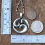 Tribal Surfer Maori Hawaiian Polynesian Jewelry Triple Koru Protection Amulet peace-tranquillity-personal growth-positive change-awakening Pewter Mens Pendant Necklace Charm for men Silver Ball Chain