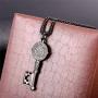 U7 Ward Off Evil Exorcism Jewelry Stainless Steel/Black / 18K Gold Plated Saint Benedict Medal Design Key Pendant Necklace