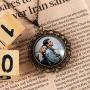 Fanery Sue Personalized Photo Necklace Vintage Retro Pendant Necklace Custom Picture Image Antique Brass Large Pendant Memorial Jewelry