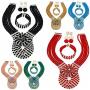 laanc Womens Wedding 6 Rows Champagne Gold AB and Multicolor Crystal Beads African Jewelry Sets