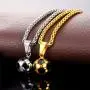 U7 Soccer/Basketball/Rugby/Tennis Racket Necklace Stainless Steel/18K Gold Plated Spiga Chain & Pendant,Men Boys Jewelry