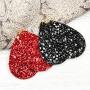Sparkly Sequin Glitter Geometric Lightweight Simple Drop Statement Earrings - Bohemian Hook Dangles Faux Leather Marquise, Petal Leaf, Teardrop Druzy