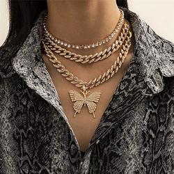 Ingemark Bling Cuban Link Chain Choker Necklace for Girls Women Sweet Pendant Necklace New Year Festivals Jewelry Gifts