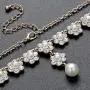 HapiBuy Crystal Pearl floral Design Wedding Jewelry Set Necklace and Earring for Women and Brides Gold Color HapiBuy Crystal Pearl floral Design Wedding Jewelry Set Necklace and Earring for Women and Brides Gold Color