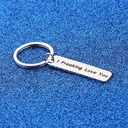 WUSUANED Couple Keychain I Freaking Love You I Love You Gift for Boyfriend Girlfriend Husband