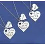 Joycuff A Piece of My Heart is in Heaven Memorial Gifts for Loss of Loved One Stainless Steel Silver Pendant Necklace Sympathy Gifts for Women Sister