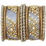 Aheli Traditional Wedding Designer Silk Thread Faux Stone Studded Bridal Bangle Set Chuda Indian Ethnic Bollywood Fashion Jewelry for Women