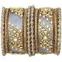 Aheli Traditional Wedding Designer Silk Thread Faux Stone Studded Bridal Bangle Set Chuda Indian Ethnic Bollywood Fashion Jewelry for Women