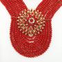 aczuv Red Nigerian Wedding African Beads Jewelry Set Crystal Necklace and Earrings for Women