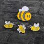 Ailiessy Cute Honey Bee Enamel Lapel Pins Funny Cartoon Insect Bee Wasp Brooches Pins for Women Girls Jacket Sweater Hat Cotated Pins Jewelry 4Pcs Set