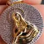KOSMOLING Sparking Iced Out Hip Hop Jewelry Rose Gold Silver 3 Colors Virgin Mary Pendant Necklace for Men and Women, Micro Pave AAA Cubic Zirconia, 24inch Box Chain KOSMOLING Sparking Iced Out Hip Hop Jewelry Rose Gold Silver 3 Colors Virgin Mary Pendant Necklace for Men and Women, Micro Pave AAA Cubic Zirconia, 24inch Box Chain