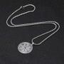 VASSAGO Stainless Steel First Pentacle of Jupiter Pendant Necklace Key of Solomon Seal Kabbalah Pagan Talisman Amulet Jewelry for Men and Women