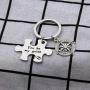 Zuo Bao Puzzle Keychain Valentines Day Anchor and Compass Charm Keychains Set Ill Be Your Anchor You Be My Guide