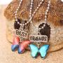 Kumshunie Best Friend Pendant Necklaces for 2 BFF Heart Friendship Charms Jewelry Birthday Gift for Women
