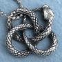 Snake Jewelry Celtic Knot Viper Cobra Norse Viking Magic Sea Serpent Dragon Wicca Protection Amulet pewter Unisex Womens Mens pendant necklace Charm for boys men women w Silver Ball Chain