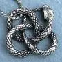 Snake Jewelry Celtic Knot Viper Cobra Norse Viking Magic Sea Serpent Dragon Wicca Protection Amulet pewter Unisex Womens Mens pendant necklace Charm for boys men women w Silver Ball Chain