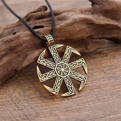 My Shape Slavic Kolovrat Pendant Amulet Slavic Sun Wheel Necklace Kolovrat Pagan Jewelry