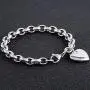 Jewelry Kingdom 1 Heart Charm Bracelet for Women Girls Silver Stainless Steel Chain Adjustable Valentines Day Jewelry Gift (Length of 7-11'') Jewelry Kingdom 1 Heart Charm Bracelet for Women Girls Silver Stainless Steel Chain Adjustable Valentines Day Jewelry Gift (Length of 7-11'')