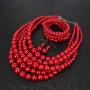 HaHaGirl Faux PearlStrands Jewelry Sets for Women Include Necklace Bracelet and Earrings Set