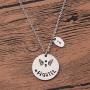 ZUOBAO Hand Stamped Disc Fighter Warrior Semicolon Necklace