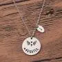 ZUOBAO Hand Stamped Disc Fighter Warrior Semicolon Necklace ZUOBAO Hand Stamped Disc Fighter Warrior Semicolon Necklace