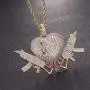 MOCA Jewelry Hip Hop Iced Out Love Heart Pendant Couple 18K Gold Plated Necklace, Gift Idea for Lover Men Women MOCA Jewelry Hip Hop Iced Out Love Heart Pendant Couple 18K Gold Plated Necklace, Gift Idea for Lover Men Women