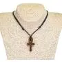 BlueRica Hand Carved Wood Ankh Cross Pendant on Adjustable Black Rope Cord Necklace BlueRica Hand Carved Wood Ankh Cross Pendant on Adjustable Black Rope Cord Necklace