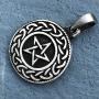 Celtic Jewelry Star Pentagram Pentacle Pagan Wicca Wiccan Magic Pewter Unisex Mens Pendant Necklace Protection Amulet Wealth Money Win Good Luck Lucky Charm Safe Travel Talisman w Silver Ball Chain