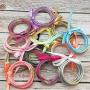 YBMYCM Glitter Jelly Bangles Bracelets Set for Women Glitter Filled Jelly Silicone Bracelets for Girls