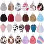Duufin 25 Pairs Leather Earrings Teardrop Earring Set Lightweight Faux Leather Leaf Earrings Flower Leopard Print Petal Drop Earrings for Women and Girls Duufin 25 Pairs Leather Earrings Teardrop Earring Set Lightweight Faux Leather Leaf Earrings Flower Leopard Print Petal Drop Earrings for Women and Girls